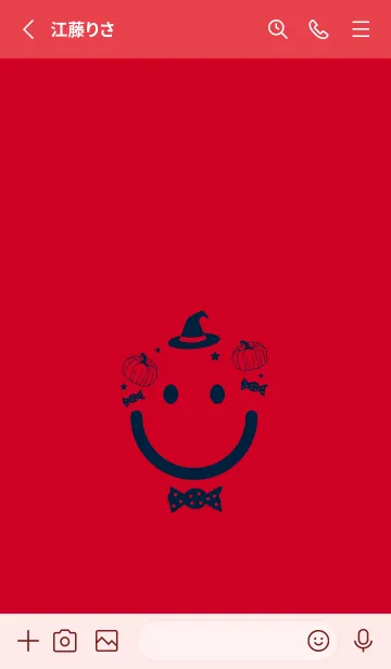[LINE着せ替え] スマイル＆ハロウィン チェリーレッドの画像2