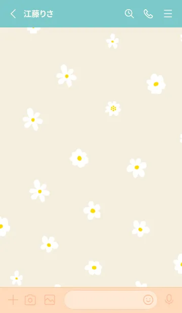 [LINE着せ替え] かわいい白い小花柄19の画像2