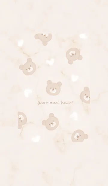 [LINE着せ替え] クマとハート♥ブラウン03_1の画像1