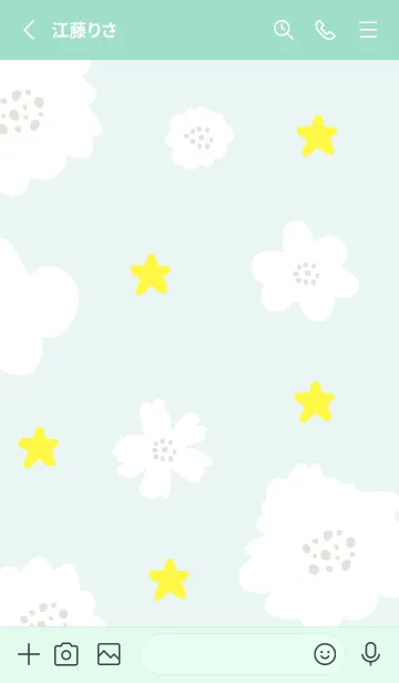 [LINE着せ替え] 星と白い花の画像2