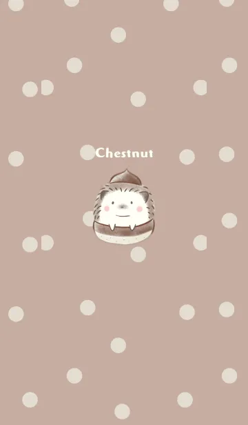 [LINE着せ替え] ハリネズミと栗 -ブラウン- ドットの画像1