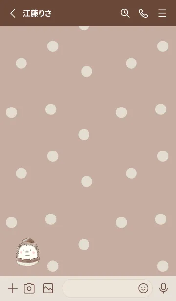 [LINE着せ替え] ハリネズミと栗 -ブラウン- ドットの画像2