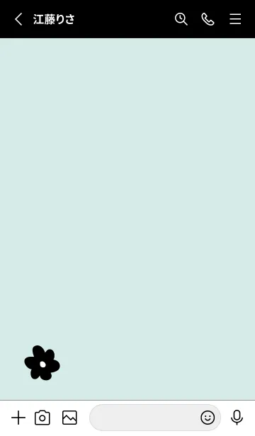 [LINE着せ替え] モノクロお花一輪 グリーン4の画像2