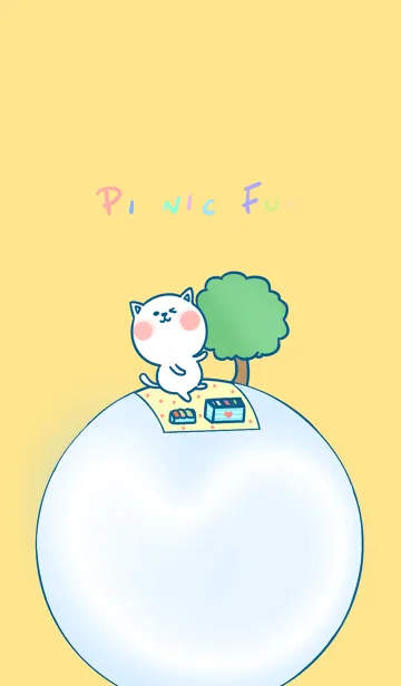 [LINE着せ替え] Picnic Fun J-Light Yellow Orangeの画像1