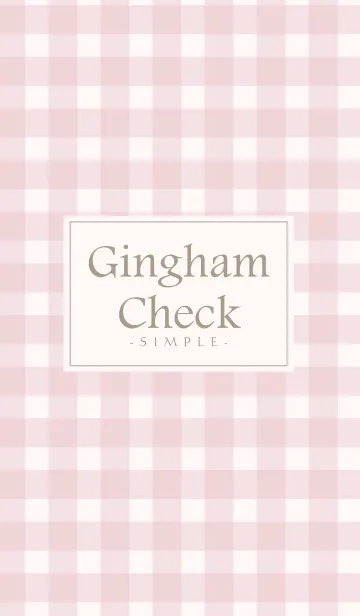 [LINE着せ替え] Gingham Check Natural Pink-SIMPLE 18の画像1