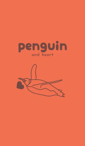 [LINE着せ替え] ペンギンとハート (タイガーリリー)の画像1