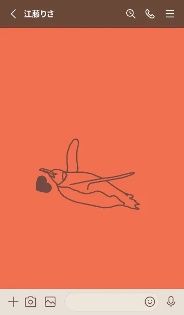 [LINE着せ替え] ペンギンとハート (タイガーリリー)の画像2