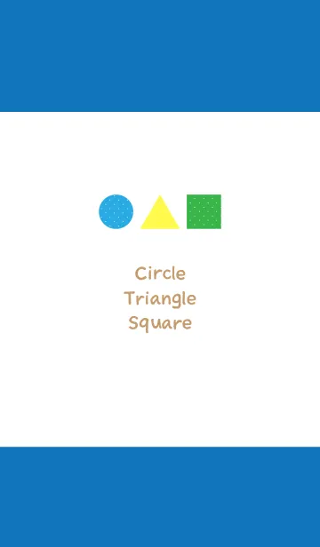 [LINE着せ替え] 水玉模様の円形と三角と四角 青と白の画像1