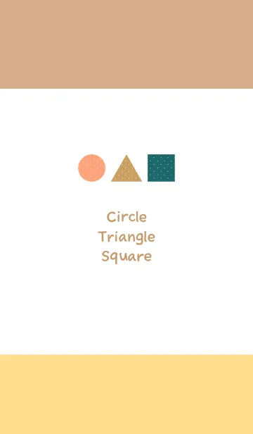 [LINE着せ替え] 水玉模様の円形と三角と四角 ベージュの画像1