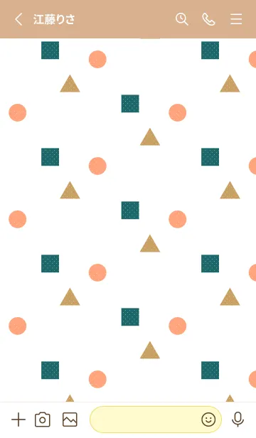 [LINE着せ替え] 水玉模様の円形と三角と四角 ベージュの画像2