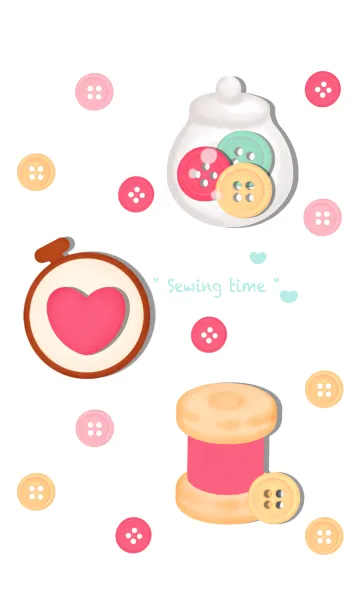 [LINE着せ替え] Mini pastel sewing theme 5の画像1