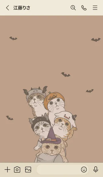 [LINE着せ替え] meow's halloween2 / light mocha .jpの画像2