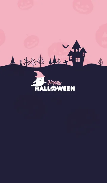 [LINE着せ替え] Happy Halloween / Pink x Navyの画像1