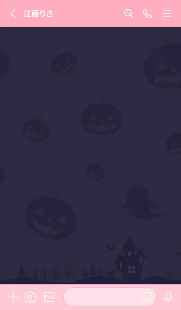 [LINE着せ替え] Happy Halloween / Pink x Navyの画像2