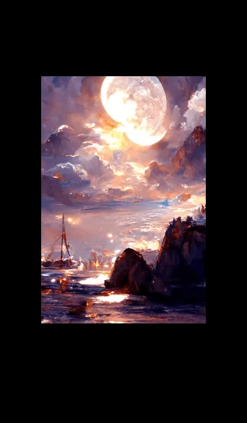 [LINE着せ替え] 月の夜 夜の海 #4_59。の画像1