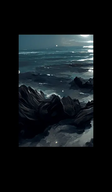 [LINE着せ替え] 月の夜 夜の海 #4_56。の画像1