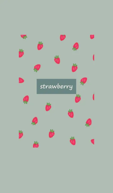 [LINE着せ替え] strawberry_pattern (dustygreen)の画像1