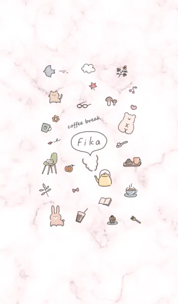 [LINE着せ替え] お洒落な手描きアイコン♥ピンク11_1の画像1