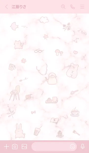 [LINE着せ替え] お洒落な手描きアイコン♥ピンク11_1の画像2