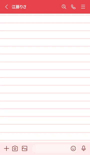 [LINE着せ替え] カラーラインのノート/ピンクレッドの画像2