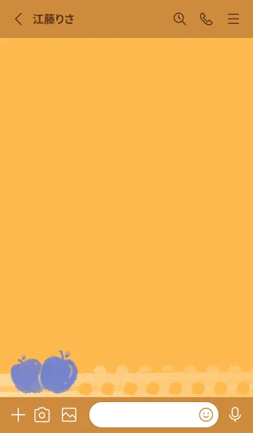 [LINE着せ替え] Smudge Apple J-Orange.Blueの画像2