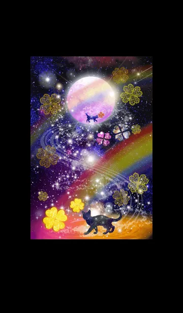 [LINE着せ替え] 願いが叶う♥ネコとストロベリームーンの画像1