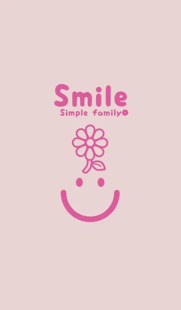 [LINE着せ替え] スマイル＆flower 灰桜の画像1