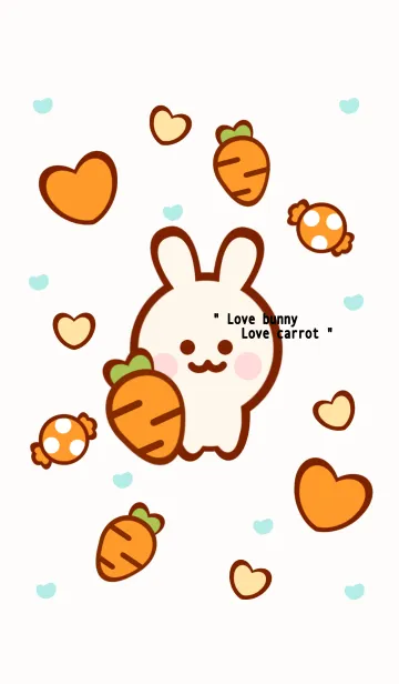 [LINE着せ替え] Love bunny Love carrot 2の画像1