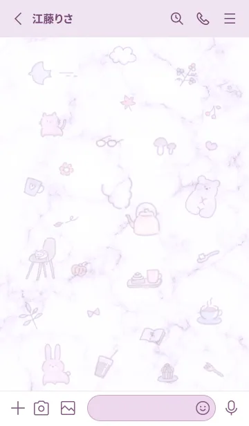 [LINE着せ替え] お洒落な手描きアイコン♥パープル13_1の画像2