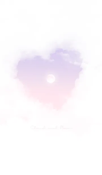 [LINE着せ替え] ハート雲と満月 - パープル 03の画像1
