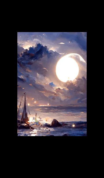[LINE着せ替え] 月の夜 夜の海 #4_520。の画像1