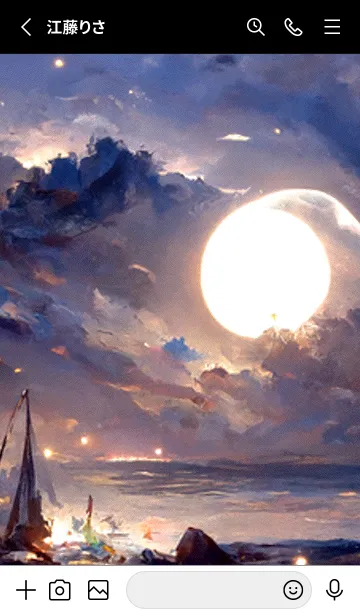 [LINE着せ替え] 月の夜 夜の海 #4_520。の画像2