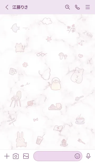 [LINE着せ替え] お洒落な手描きアイコン♥バイオレット04_1の画像2