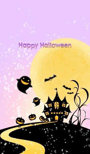 [LINE着せ替え] Happy Halloween -Light purple-の画像1