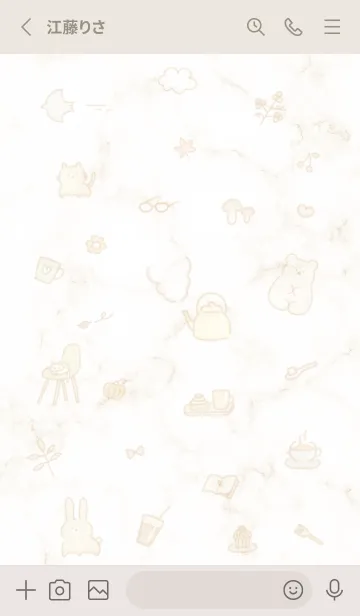 [LINE着せ替え] お洒落な手描きアイコン♥ベージュ05_1の画像2