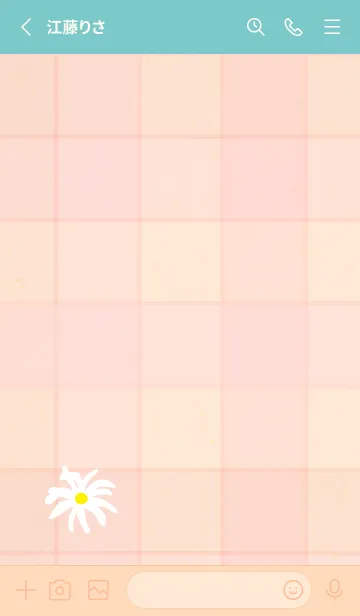 [LINE着せ替え] チェック柄 マーガレット8の画像2