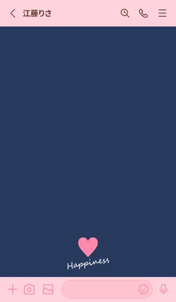 [LINE着せ替え] Small Heart *Navy+Pink 28*の画像2