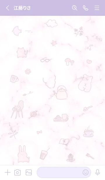 [LINE着せ替え] お洒落な手描きアイコン♥パープル12_1の画像2