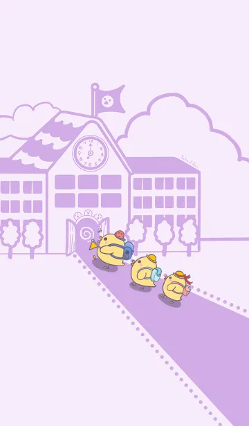 [LINE着せ替え] Duckling school fun J-GrayPurple.Purpleの画像1