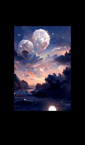 [LINE着せ替え] 月の夜 夜の海 #4_614。の画像1