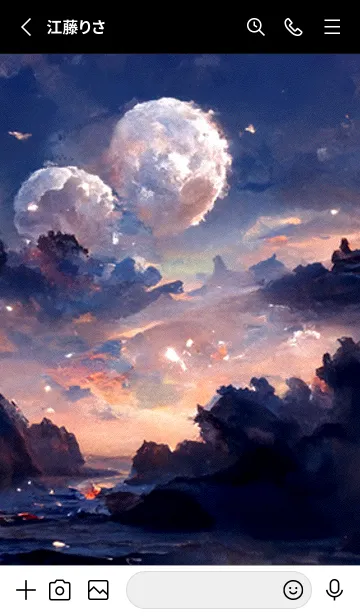 [LINE着せ替え] 月の夜 夜の海 #4_614。の画像2