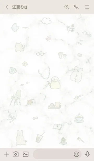 [LINE着せ替え] お洒落な手描きアイコン♥グリーン07_1の画像2