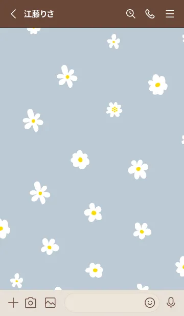 [LINE着せ替え] かわいい白い小花柄15の画像2