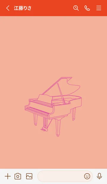 [LINE着せ替え] ピアノ 一斤染の画像2
