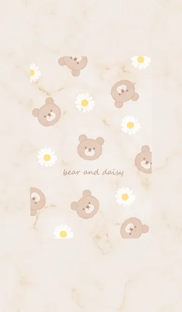 [LINE着せ替え] クマとデイジー♥ブラウン02_1の画像1