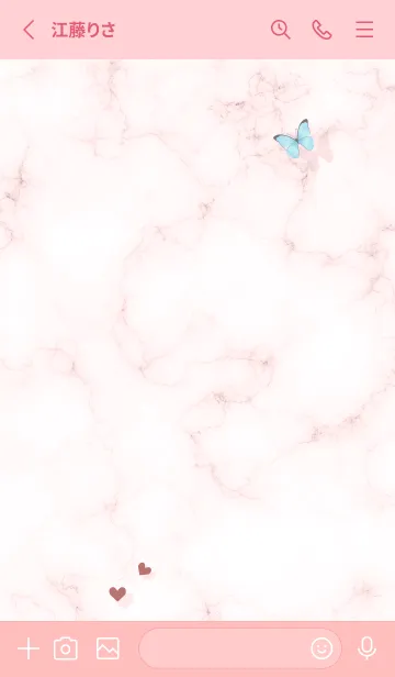 [LINE着せ替え] 花と蝶と大理石2♥ベビーピンク10_1の画像2