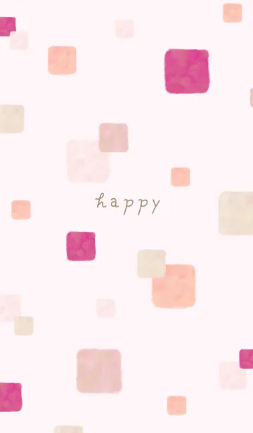 [LINE着せ替え] 水彩 ピンク 四角18の画像1