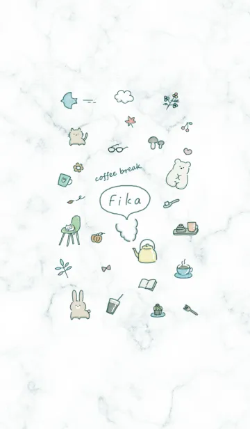 [LINE着せ替え] お洒落な手描きアイコン♥グリーン06_1の画像1