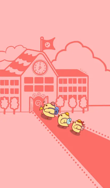 [LINE着せ替え] Duckling school fun - light red. Red Jの画像1