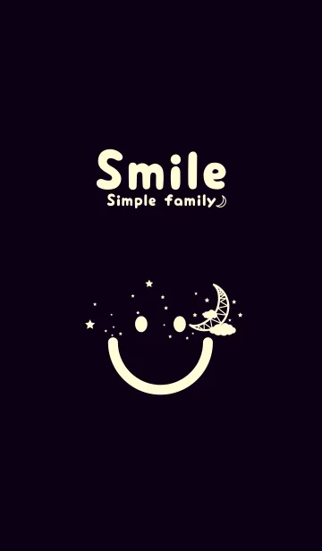 [LINE着せ替え] スマイル＆三日月 漆黒の画像1